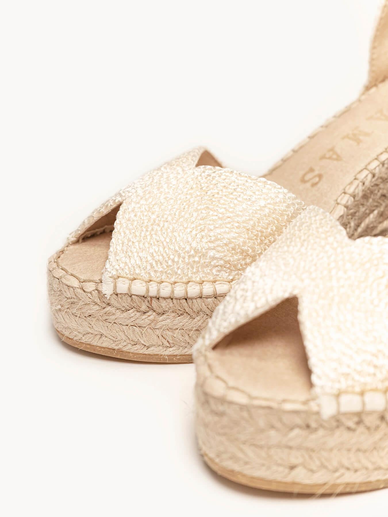 Sandália Anabela Alta Alelí Cordela Crua