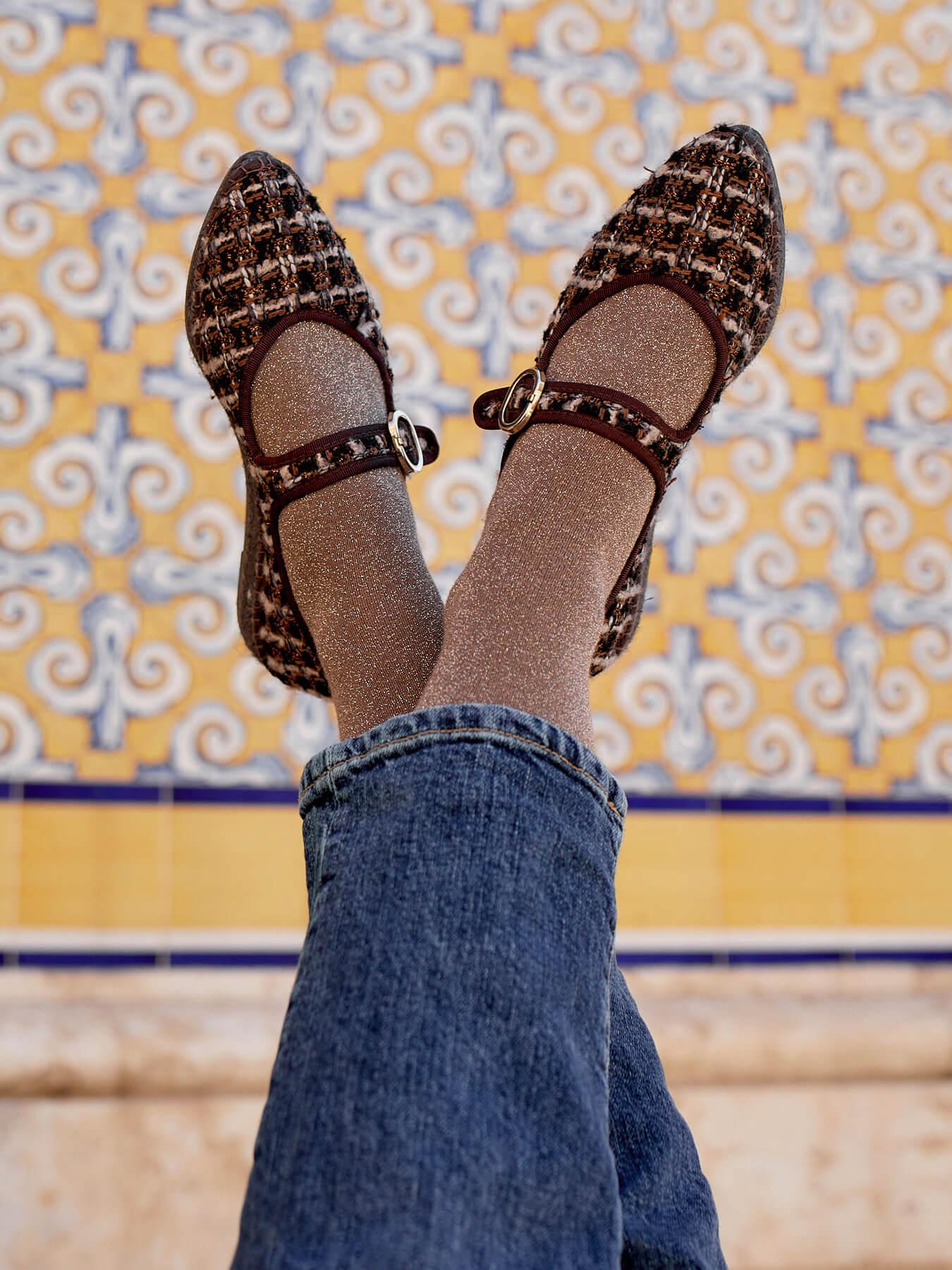 Sapatilha Azucena Tweed Marrom