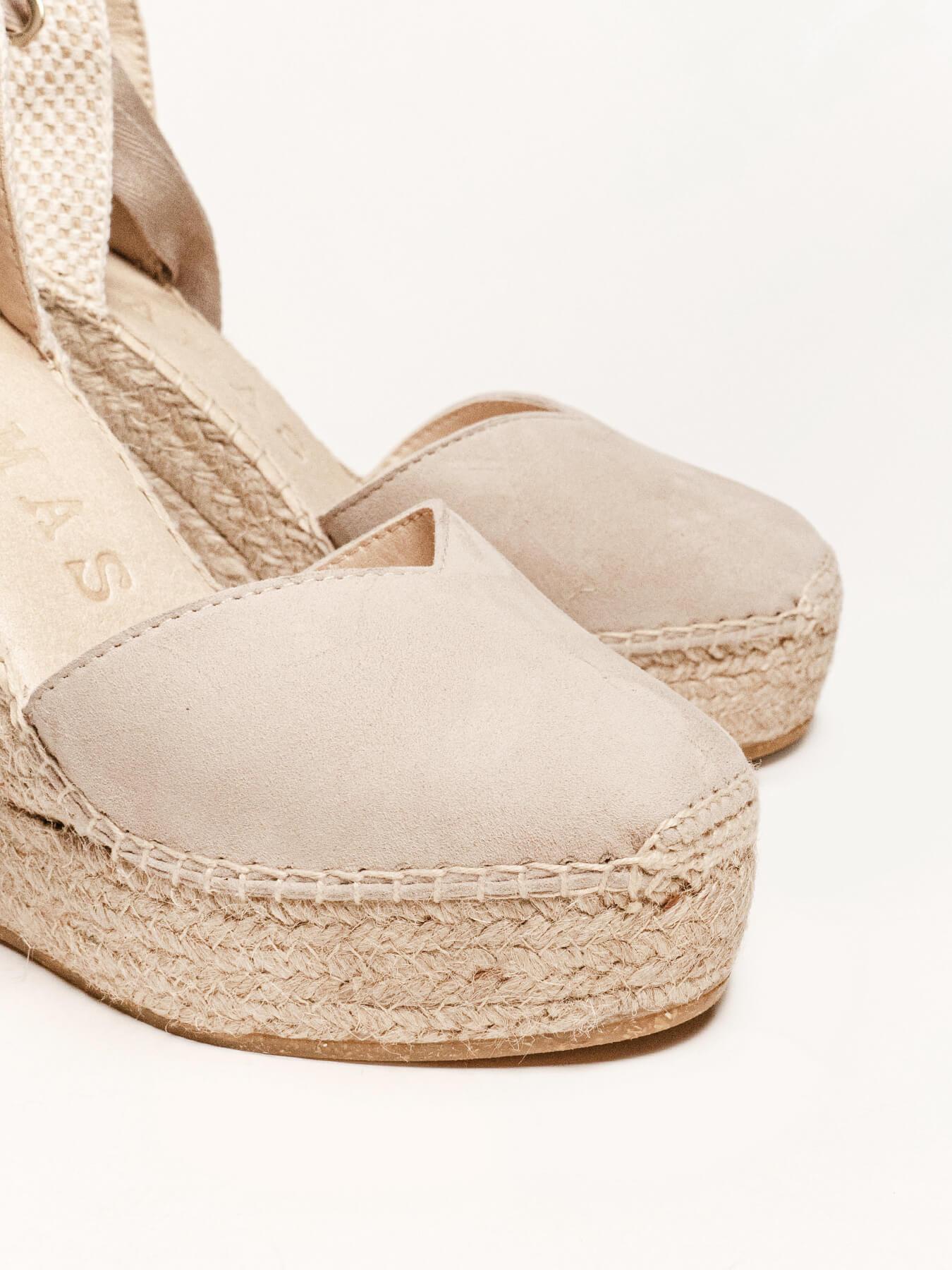 Sandália Anabela Alta 12cm Romero Pedra