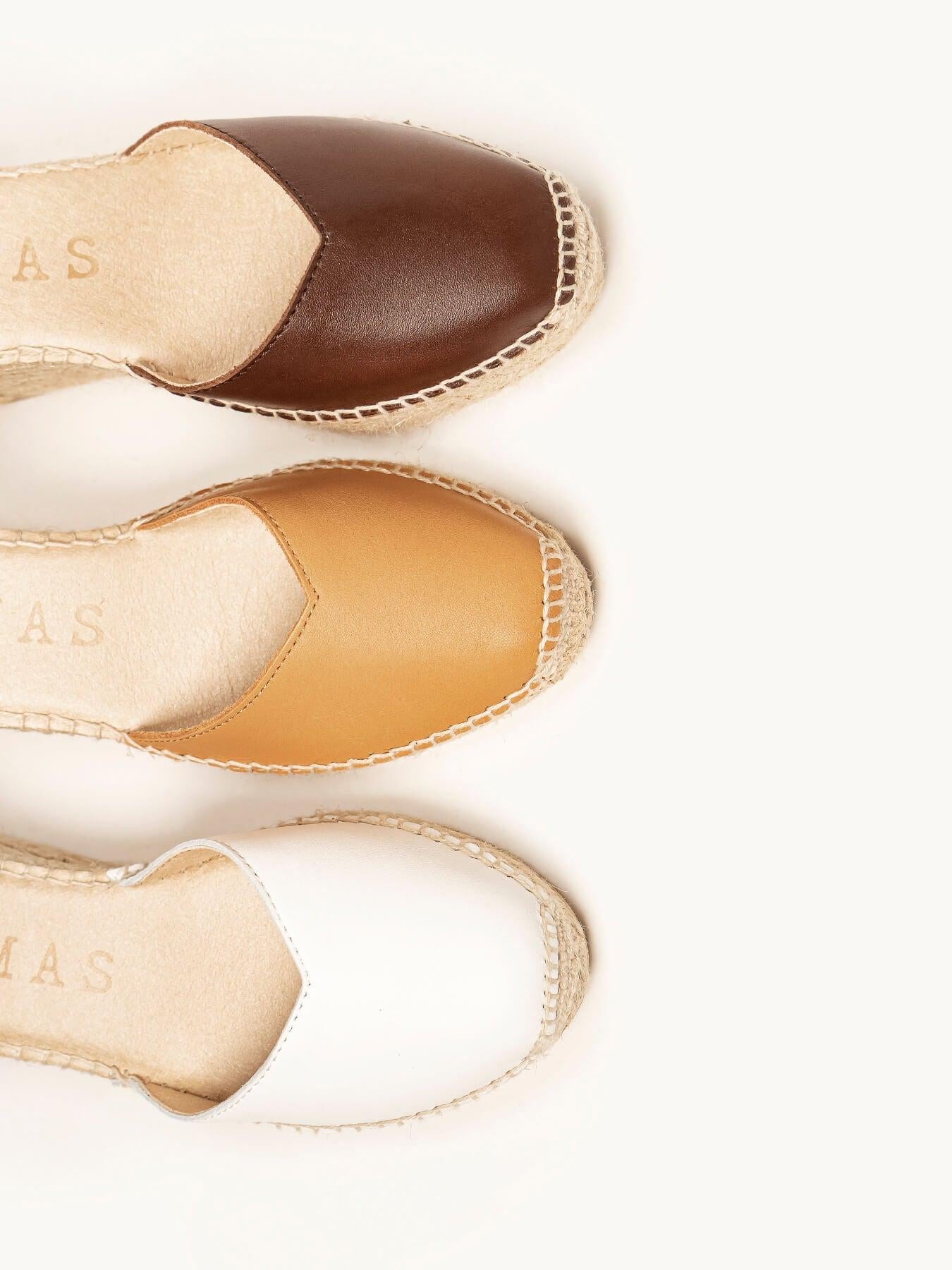 Sandália Anabela Média Romero Napa Marrom Escuro