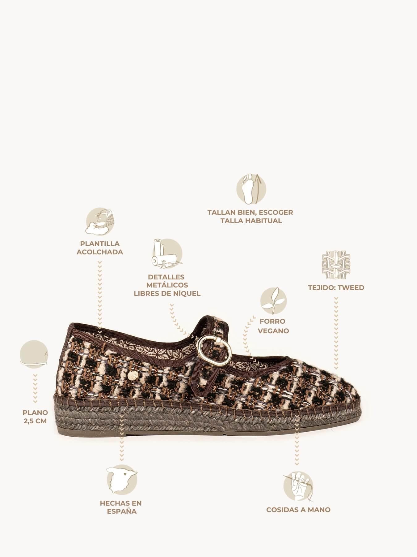 Sapatilha Azucena Tweed Marrom