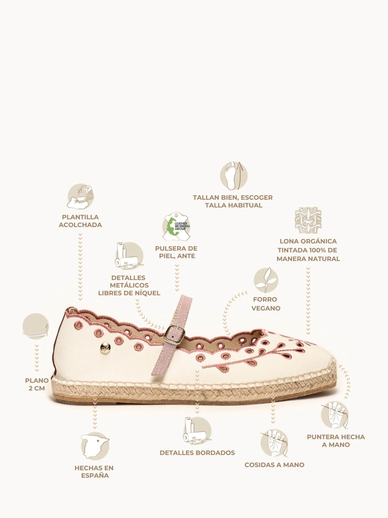 Sapatilha Campanilla Lona Bordada Bordô