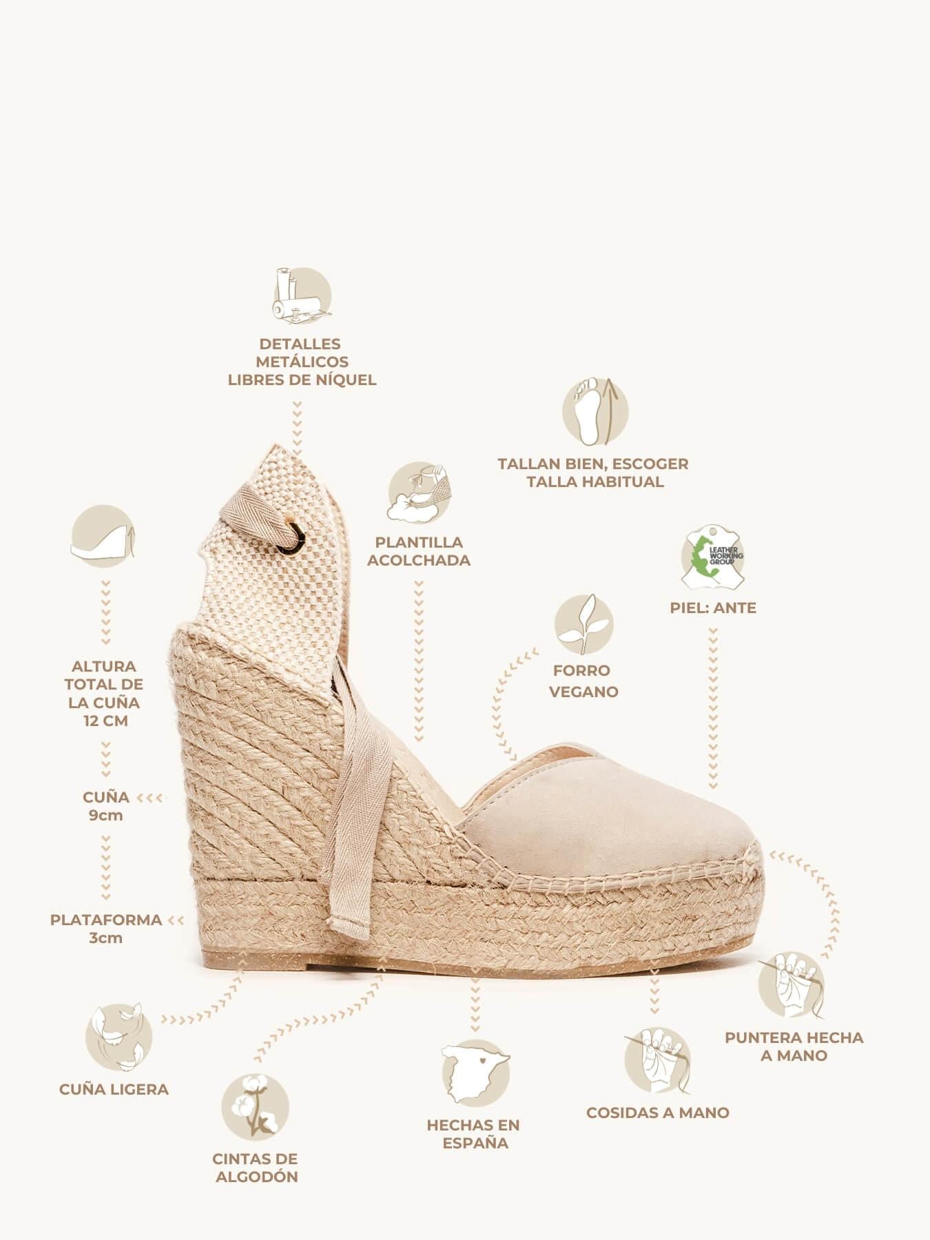 Sandália Anabela Alta 12cm Romero Pedra