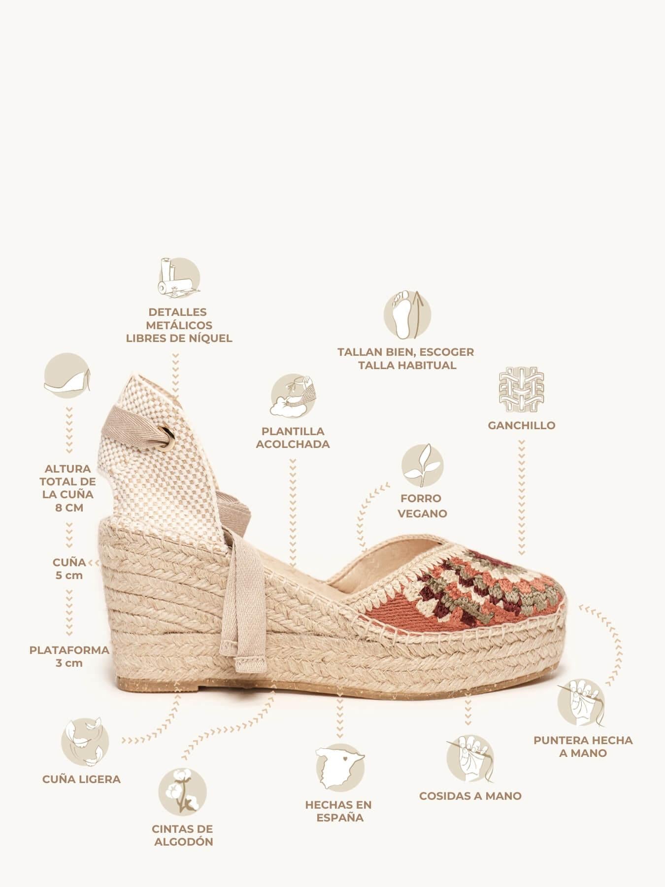 Sandália Anabela Média Plataforma Romero Roseta Bordô